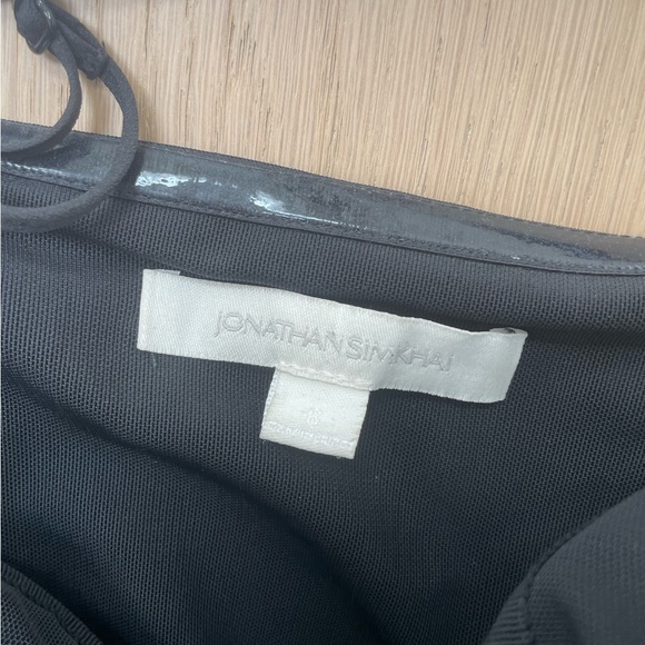 JONATHAN SIMKHAI CREPE SATIN BUSTIER WRAP DRESS - Picture 5 of 10